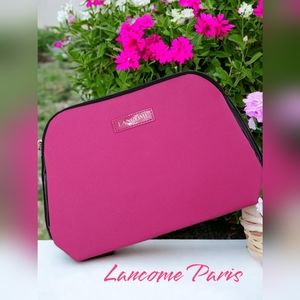 New Lancome Paris neon pink cosmetic bag